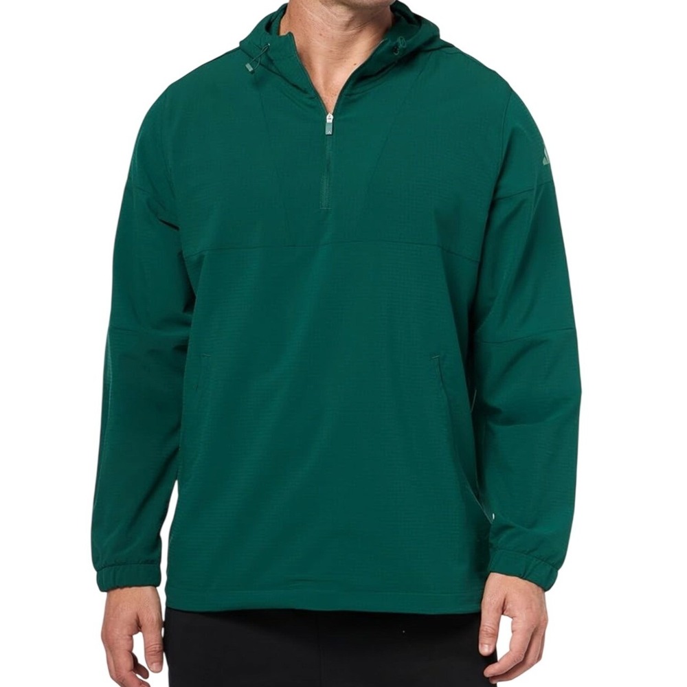 Adidas Ult365 Anorak Mens Small Collegiate Green Golf Pullover IZ4222 NEW